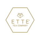 Logo of ETTE Tea Company with a gold hexagonal border on a white background