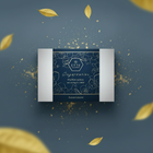 SINGAPOURIEN box with floral design and branding on a light blue background